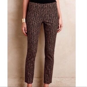 Anthropologie Cartonnier Black Rust Patterned Charlie Ankle Trousers - 12